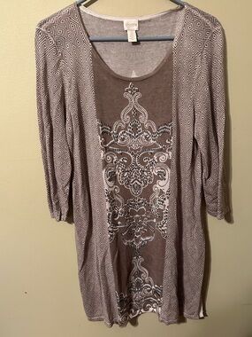 Chico's Taupe Knit Top, size 2 (Chico’s), Medium, very nice condition